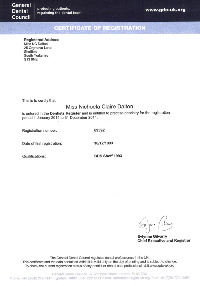 Nichoela Dalton is a Dentist at Orgreave Dental Surgery in Sheffield